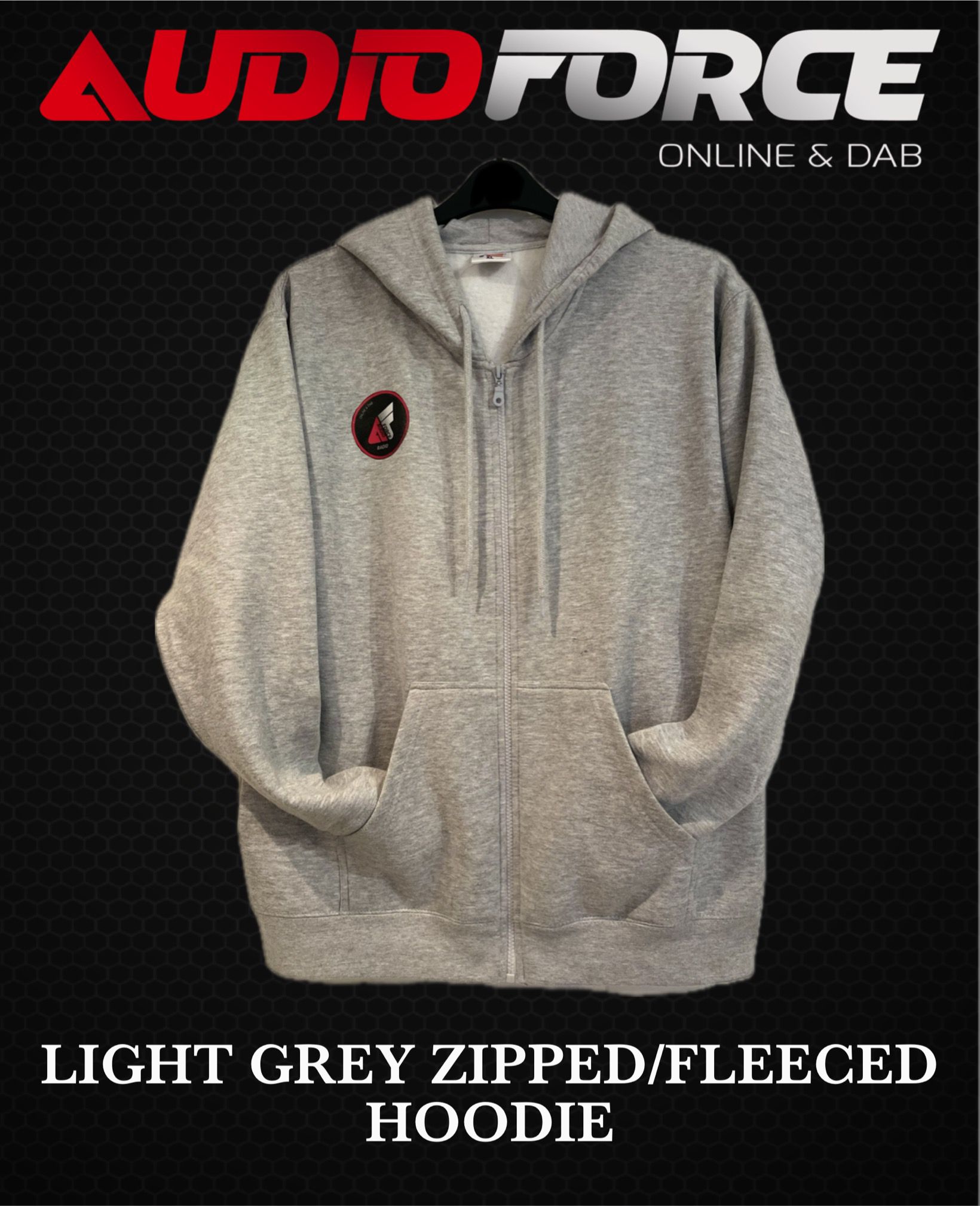Zipped Light Gray Hoodie